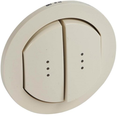 Лицевая панель Legrand Celiane для 2-кл. выключателя с подсветкой IP44 слоновая кость картинка